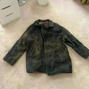 ANDREW MARC  - oversized vintage authentic leather jacket
